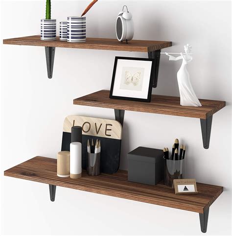 Wall mounted shelves .